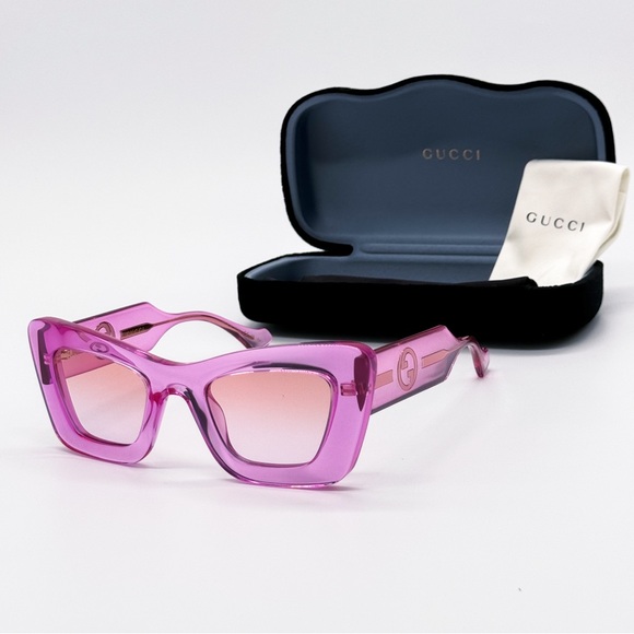NEW GUCCI GG1552S 003 PINK BUTTERFLY WOMEN SUNGLASSES GUCCI - Picture 1 of 12